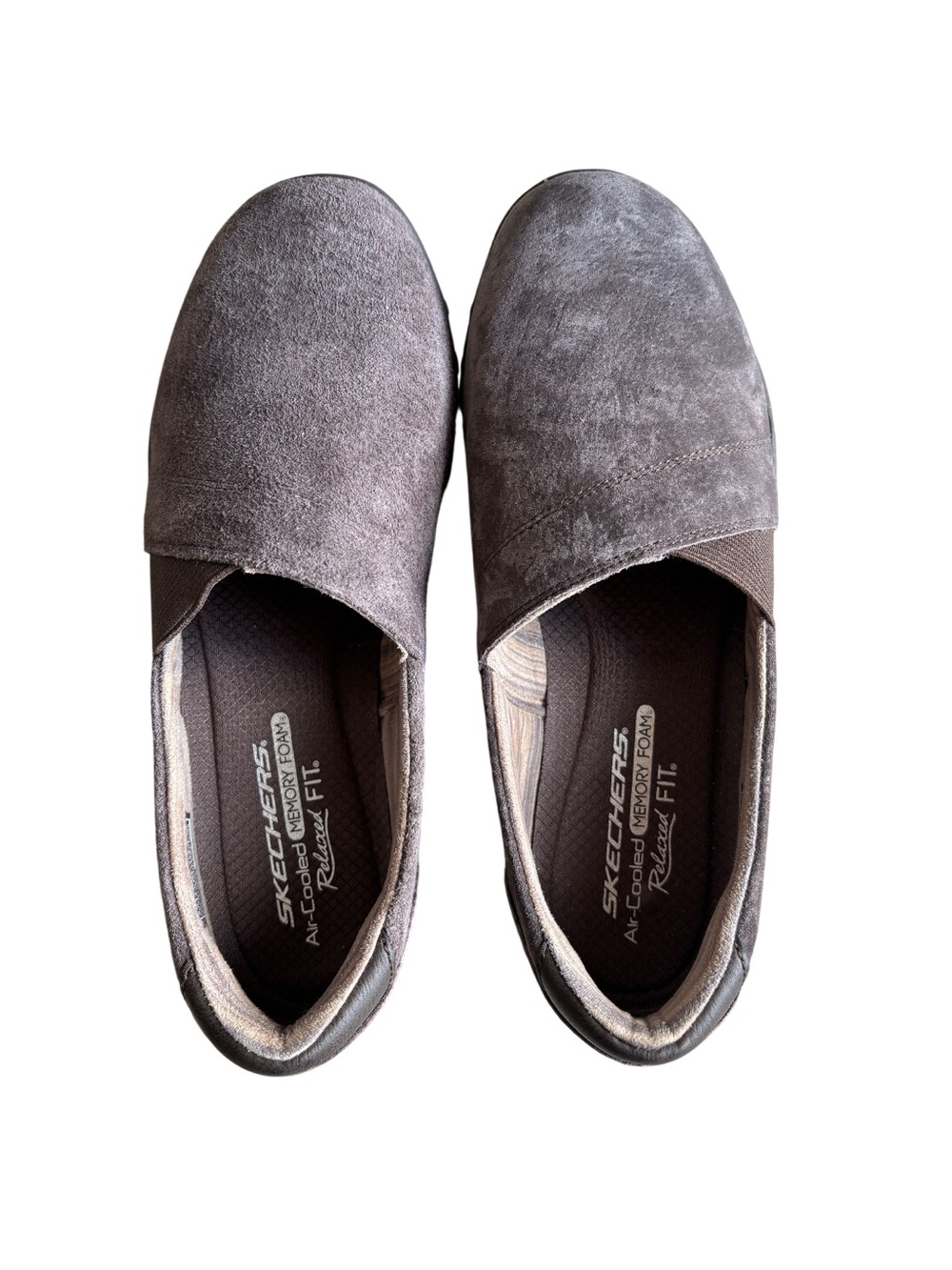 Skechers Women’s Taupe Suede Slip-On Loafers